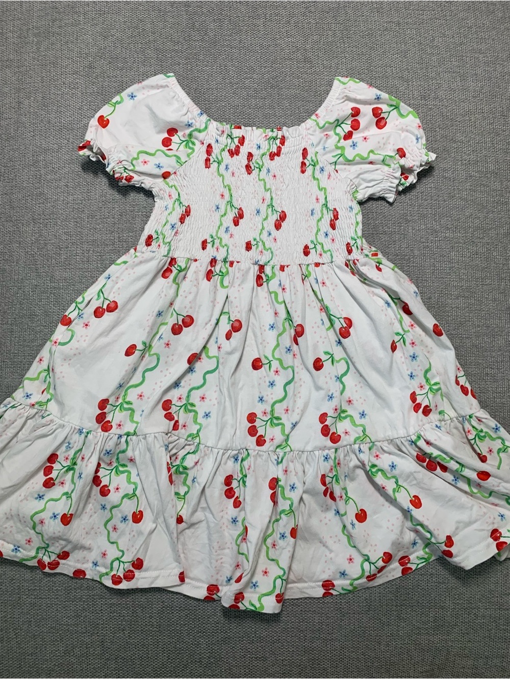 SweetHoney 6y Cherry Print Smocked Dress